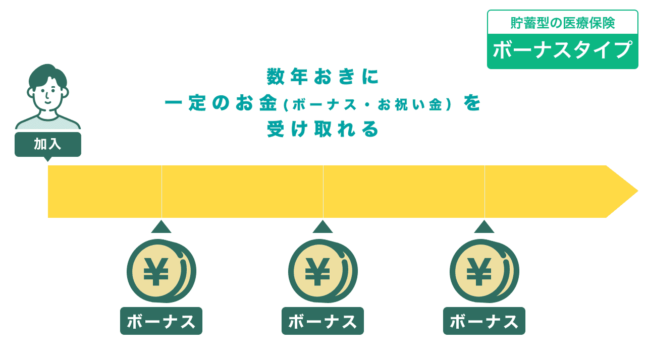 ボーナスタイプの医療保険のイメージ図